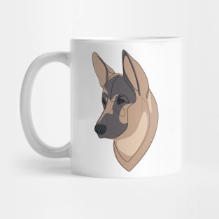 German Shepherd - one line drawing with colour Mug